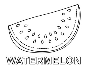 Black and white watermelon slice. Summer food poster