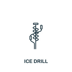 Ice Drill icon. Monochrome simple Fishing icon for templates, web design and infographics