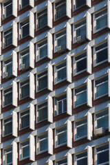 Parts of the facade of the building in the style of modernism. built in the 60s and 70s.
