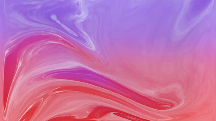 Red-Purple gradient abstract plastic wave background. Shimmering texture 3d render. Crystalline liquid, glossy glass liquid silk. Crumpled holographic texture. Rainbow design element for banner