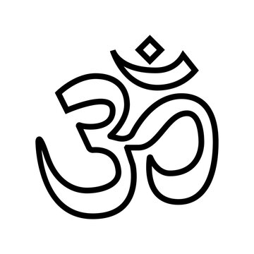 hinduism religion line icon vector. hinduism religion sign. isolated contour symbol black illustration