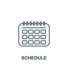 Schedule icon. Monochrome simple Fitness icon for templates, web design and infographics