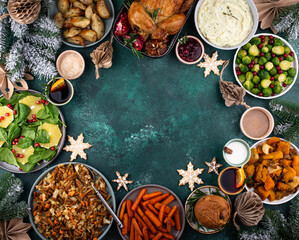 Christmas festive dinner with traditional dishes