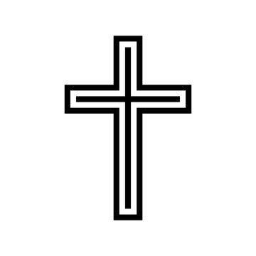 christianity religion line icon vector. christianity religion sign. isolated contour symbol black illustration