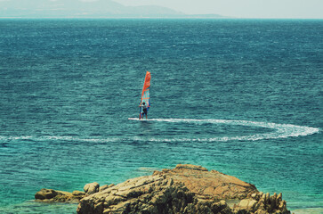 Sea and windsurfer