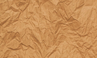Close up of Recycled brown wrinkle paper texture for background.
