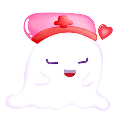 Watercolor Cute Ghost Clipart, Graphic