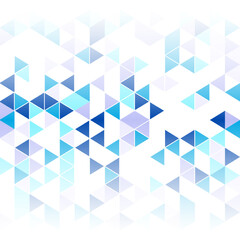 Abstract geometric background of blue triangles. Design template for brochure, cover, banner, poster, flyer.