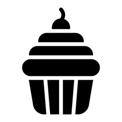 Cupcake With Cherry glyph icon