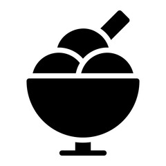 Ice Cream Balls On Cup glyph icon