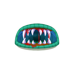 Scary creepy sharp teeth blood, monster grin jaws