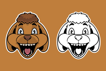 dog head mascot vector illustration cartoon style