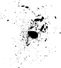 Vector black and white ink splash - Ink drops and splashes. Blotter spots, liquid paint drip drop splash and ink splatter. Artistic dirty grunge abstract spot vector, Illustration monochrome drip 