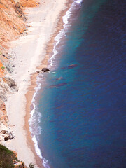 Beautiful landscape seacost with rocks at the sunny day