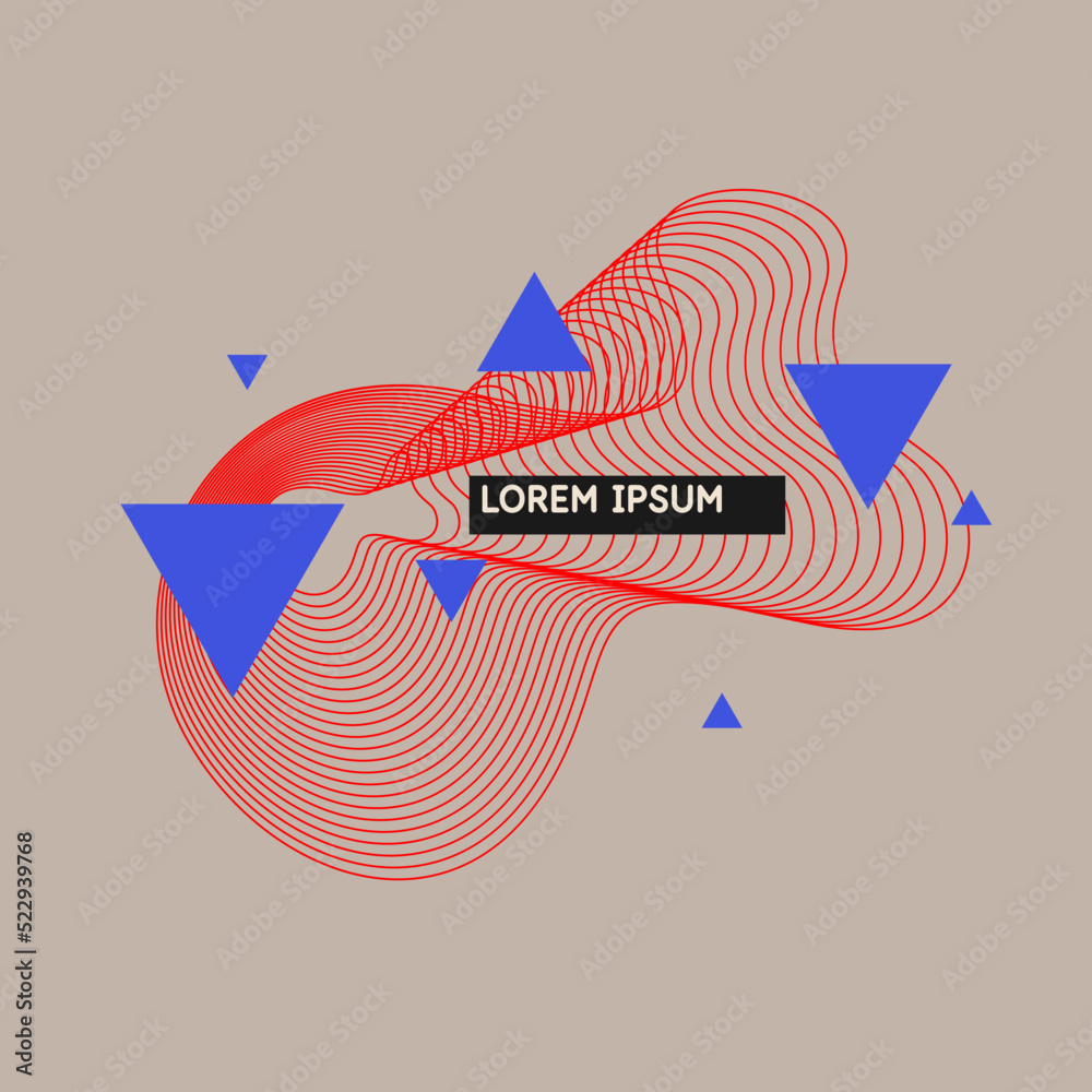 Poster vector abstract background with dynamic waves and lines.