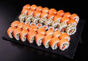 Large set of sushi roles consisting of many California and Mackie roles.