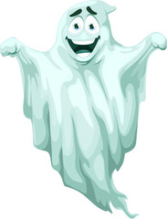 Cartoon spooky Halloween ghost character personage - obrazy, fototapety, plakaty
