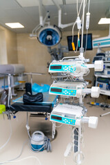Medical surgery professional equipment. Emergency hospital room devices.