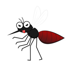 Mosquito cartoon. mosquito vector on white background.