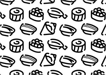Sushi pattern background for graphic design.A-size horizontal.