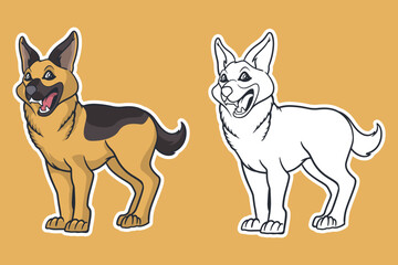 shepherd dog vector illustration cartoon style