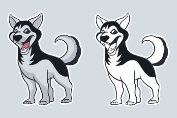 husky dog vector illustration cartoon style