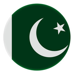 Obraz na płótnie Canvas 3D Flag of Pakistan on avatar circle.