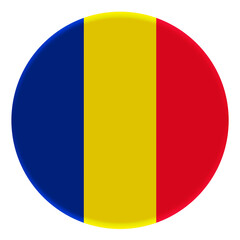 Fototapeta premium 3D Flag of Romania on avatar circle.