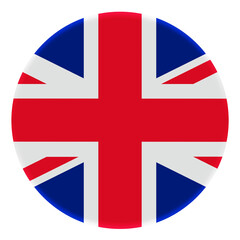 3D Flag of United Kingdom on avatar circle.