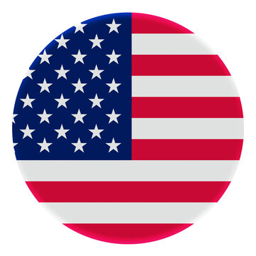 3D Flag of United States of America on avatar circle.
