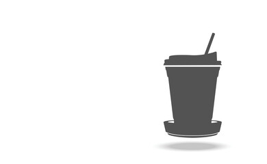 Iced coffee mug and coaster. Vector icon