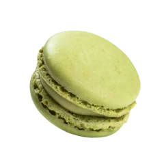 Foto op Plexiglas Pistachio flavour macaron isolated with transparent background © eyewave