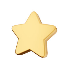 golden star isolated on white background 3d icon illustration