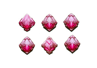 Fototapeta premium Set of stones, diamonds, illustration, gamedev, game art 