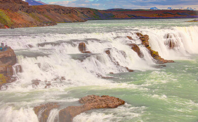 The Godafoss is a famous waterfall in Iceland - Godafoss waterfall attracts tourist to visit the Northeastern Region - Iceland