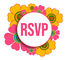 RSVP Floral White Circular Text 