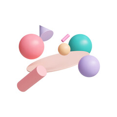 Abstract 3d geometric shapes. 3d rendering.