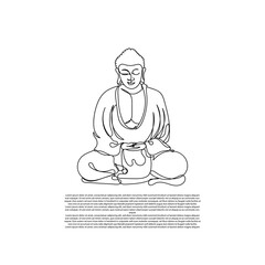 continuous line of buddha statues. buddha statues imprisoned line art