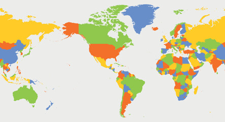 Fototapeta premium America centered map of World