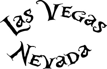 Las Vegas Nevada text sign illustration on white Background.