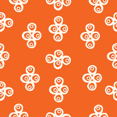 white circle abstract on orange background seamless design .