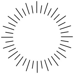 sun rays starburst thin line icon.
