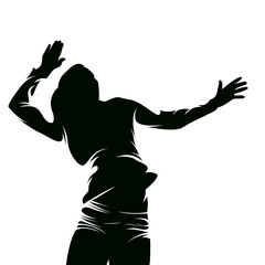 Women Volleyball Player Silhouette - Volleyball women jumping smash silhouette isolated on with backgroun-  vector illustration