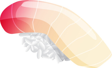 sushi set of different types chopsticks with wasabi soy isolated vector illustration. Isometric sushi on navy blue background for other categories.