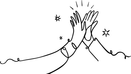 High Five Symbol Logo. Vector Illustration.