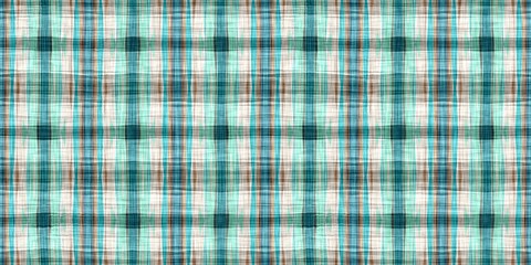  Teal rustic coastal beach house border check fabric tile. Seamless sailor flannel edging trim textile. Gingham rustic banner ribbon endless tape.