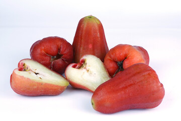 Java apples or Jambu Air (in Indonesian) isolated against white background