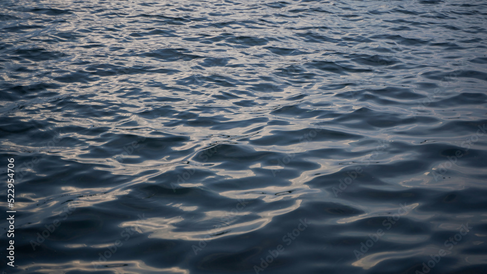 Wall mural closeup of blue wave river surface