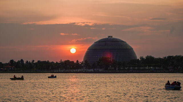 Solar Dome Shaped Building Inside The Eco Park Of Kolkata, West Bengal, India