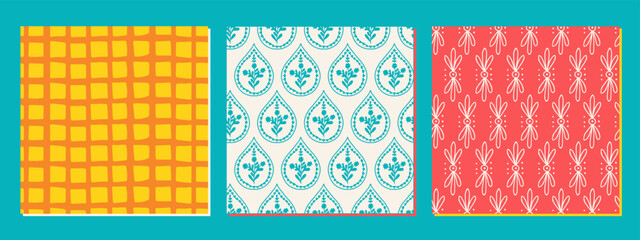 3 Set Pattern Seamless Vector Background